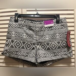 Geometric Patterned Black and White Merona Shorts